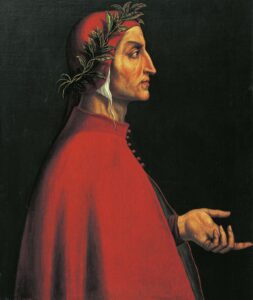 Portrait of Dante Alighieri (Florence, 1265 - Ravenna, 1321), Italian poet. Painting by the Italian school, 16th century. [Innsbruck, Schloss Ambras (Castle), Kunsthistorisches Museum Habsburger Portratgalerie (Portrait Gallery)] [11245882]