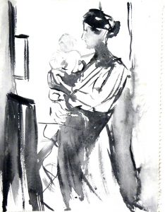 Anne Donnelly, "Madre", 1964, inchiostro su carta